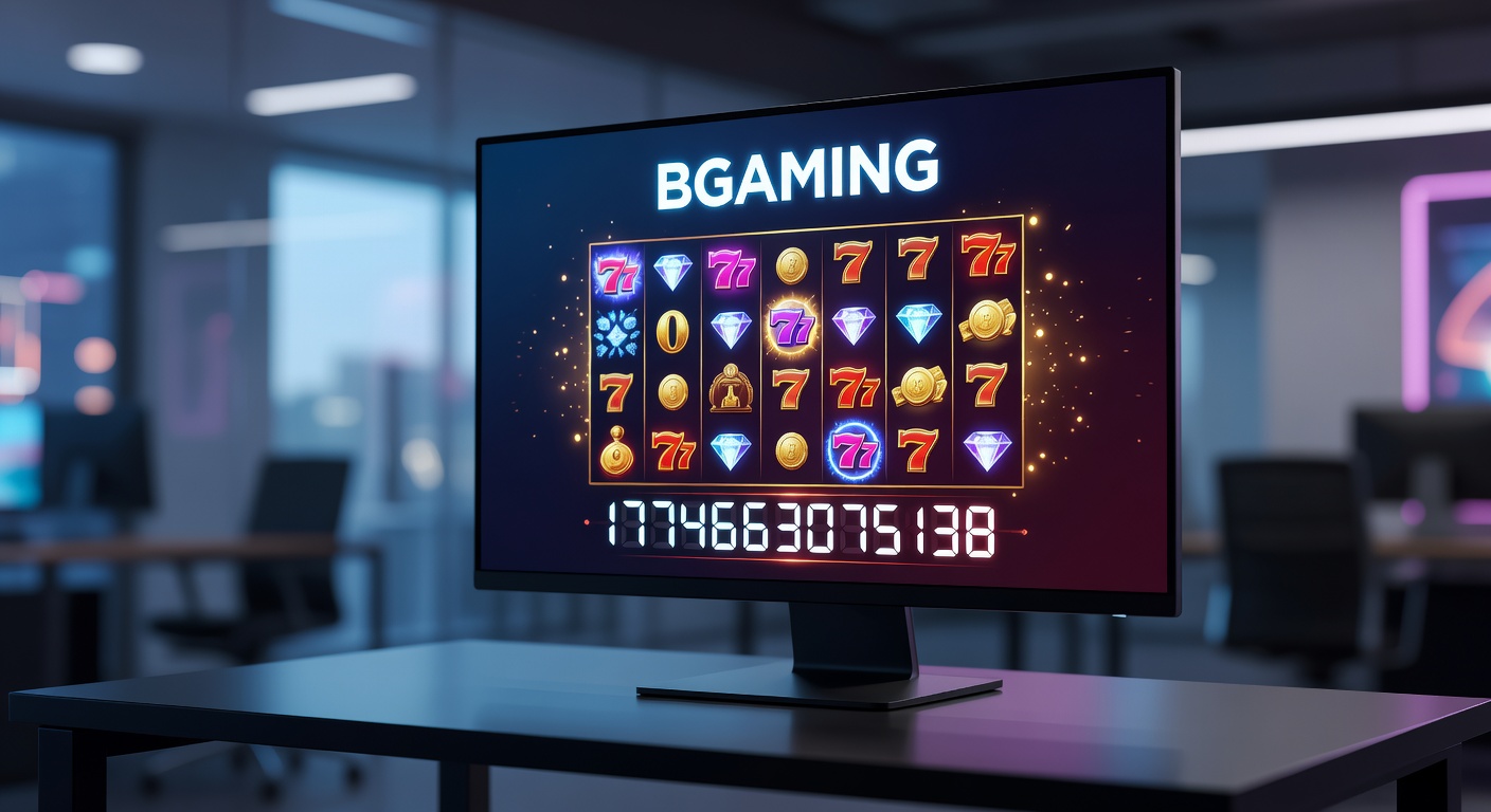 Vibrant BGaming slot reels spinning with colorful symbols and dynamic animations on a sleek digital interface