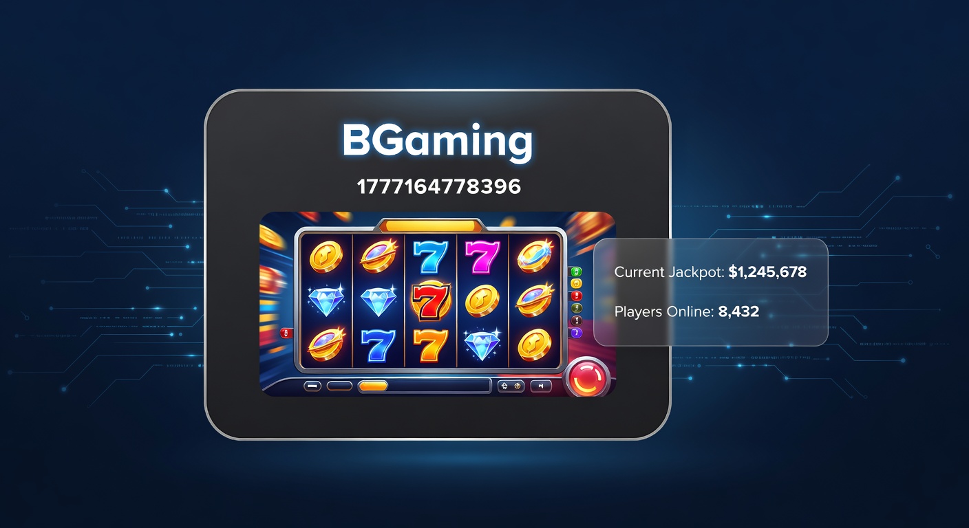 Dynamic chart displaying BGaming slot engagement stats with rising graphs for global markets and player retention curves