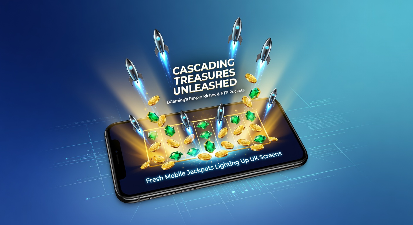 Vibrant cascading reels from BGaming's latest mobile slots explode with treasures and respin triggers on a sleek UK casino app screen