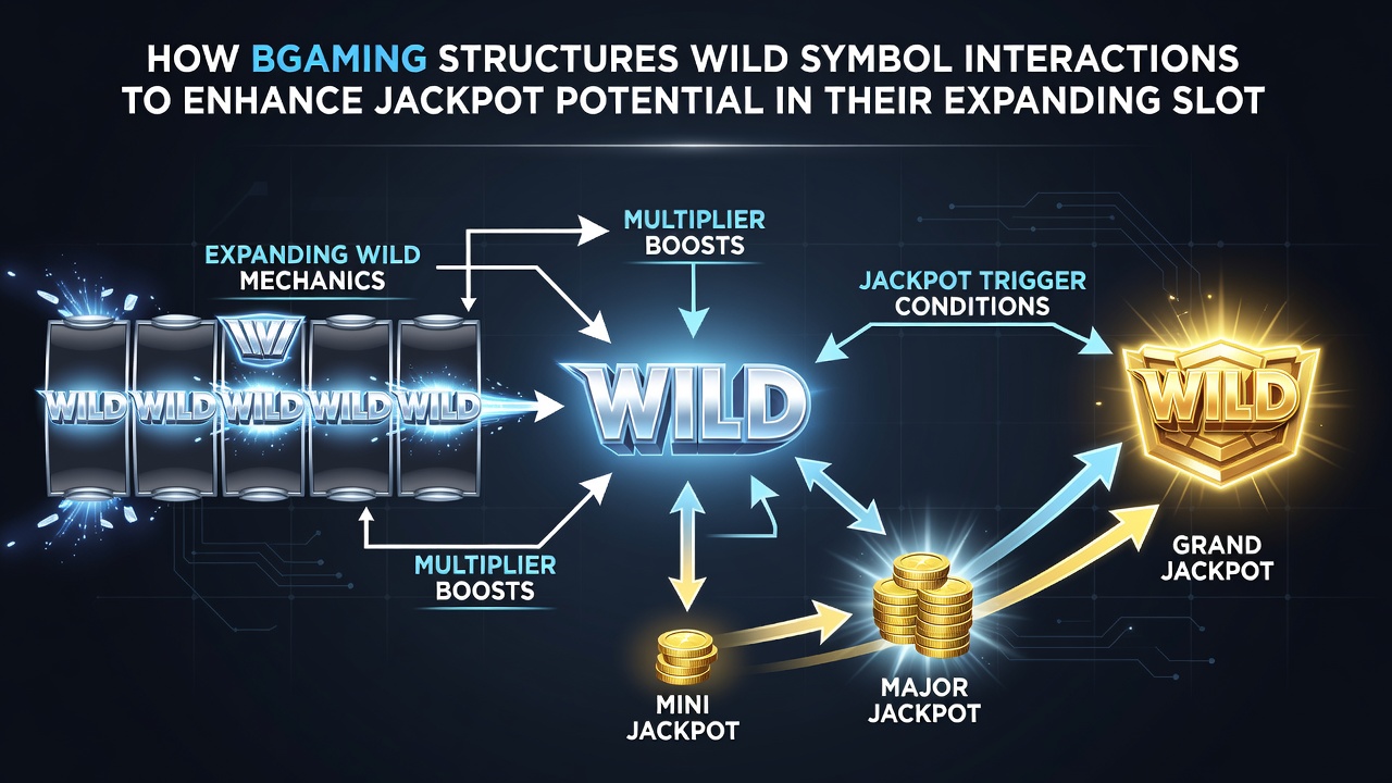 Close-up view of BGaming reels with expanding wild symbols and jackpot meter indicators