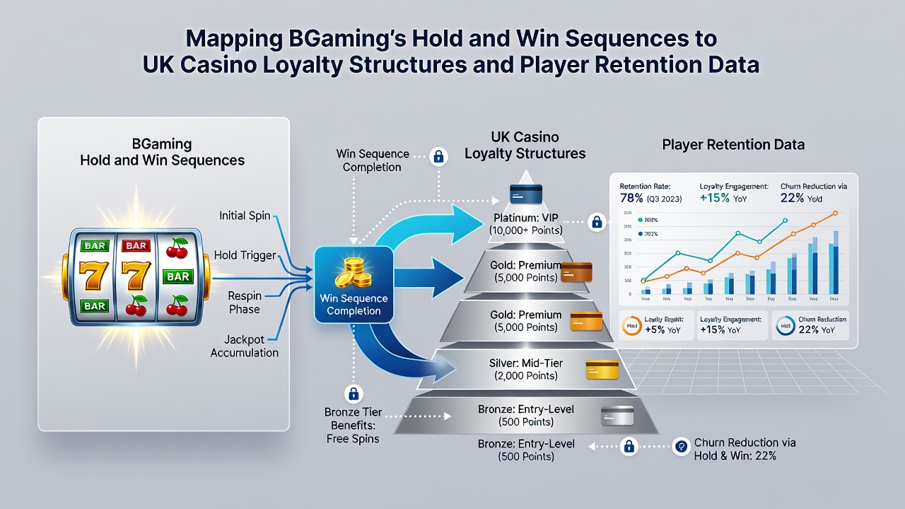 Analytics dashboard displaying player retention curves linked to Hold and Win completion rates in UK casino systems