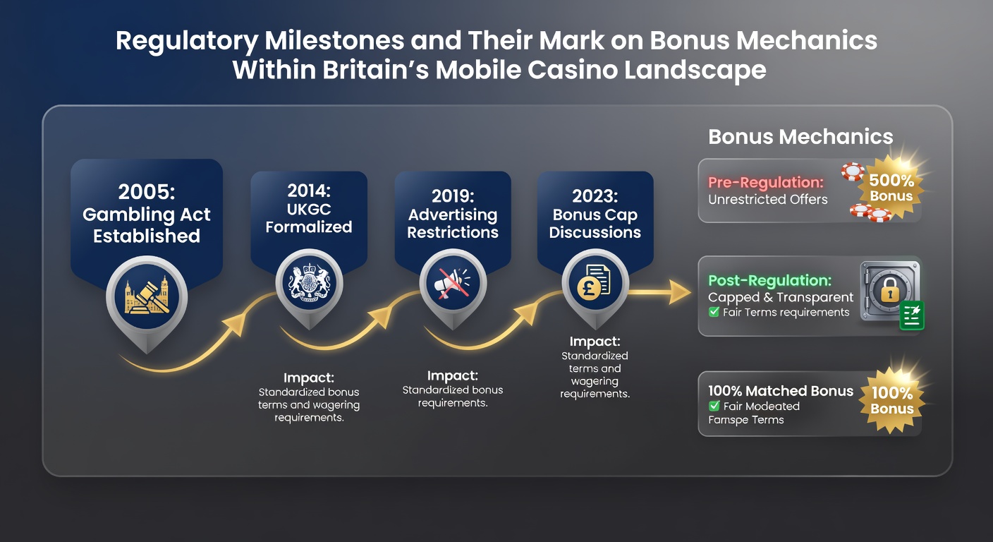 Mobile casino screen displaying compliant bonus interface with wagering terms and stake limit indicators