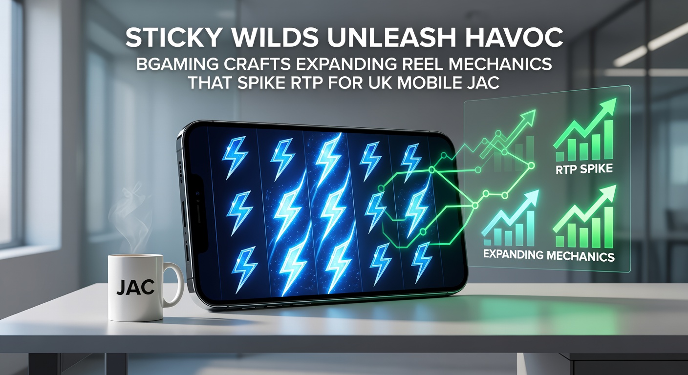 Close-up of expanding reels in a BGaming slot, sticky wilds dominating the grid as multipliers climb and a UK mobile jackpot nears payout