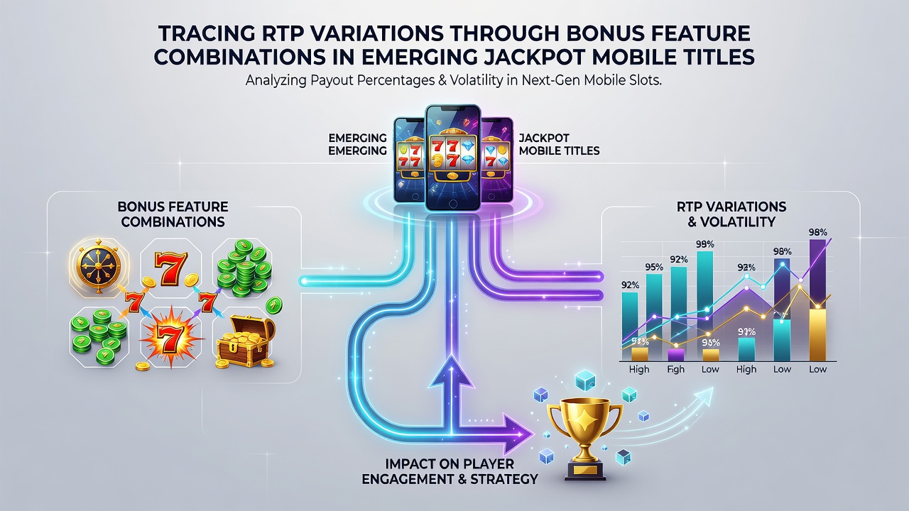 Analytics dashboard displaying RTP breakdowns for multiple bonus feature combinations in mobile jackpot slots