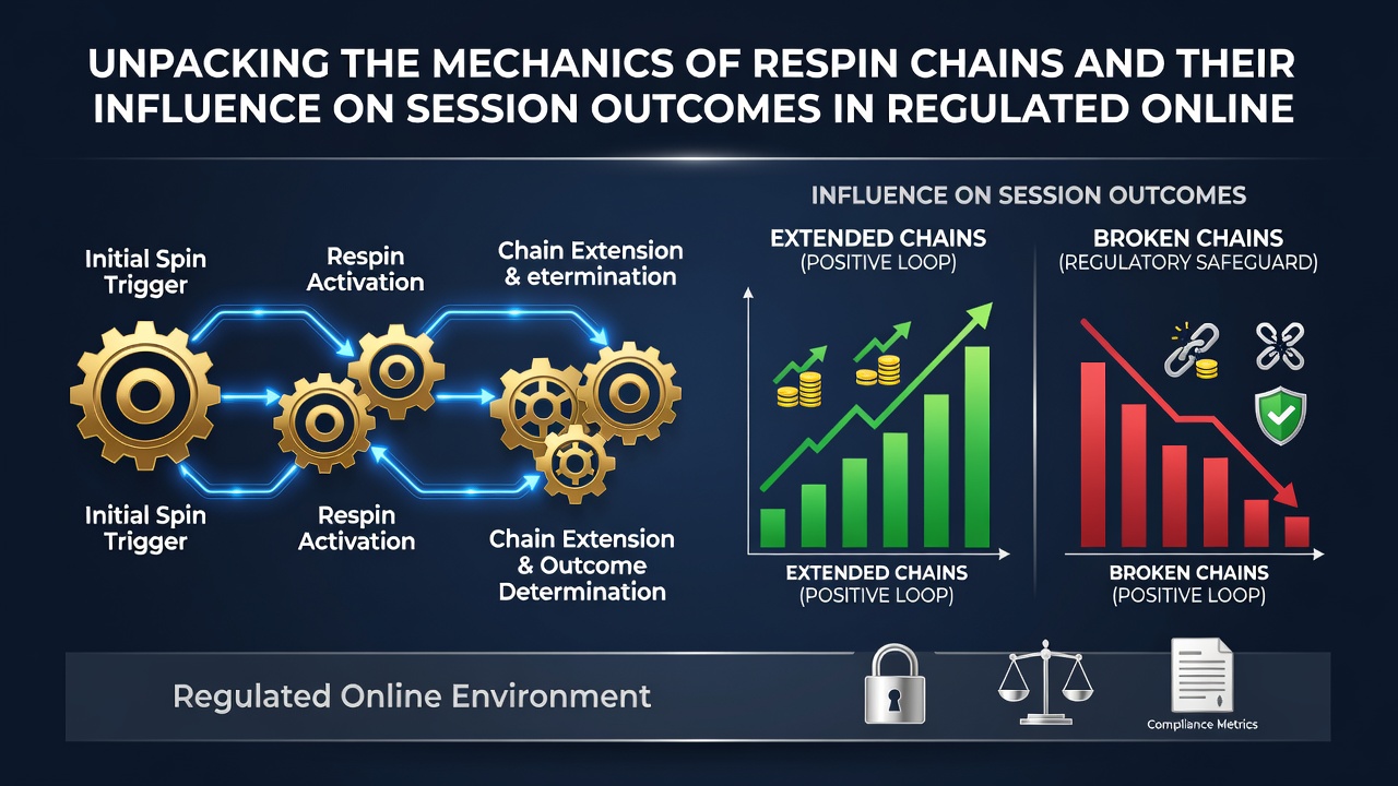 Infographic illustrating average session length changes when respin chains activate in controlled online environments